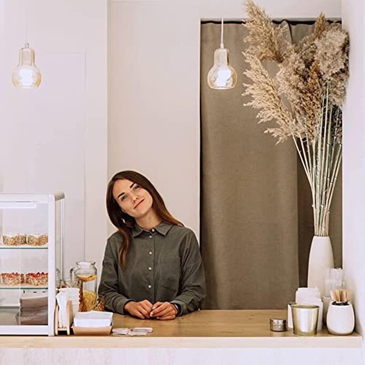 dried_flower - preserved_flower - fake_flower - 12Pcs Large Dried Fluffy Pampas Grass Tall 35 inches Boho Decor Floral - Molly Garden - Molly_Garden_Floral