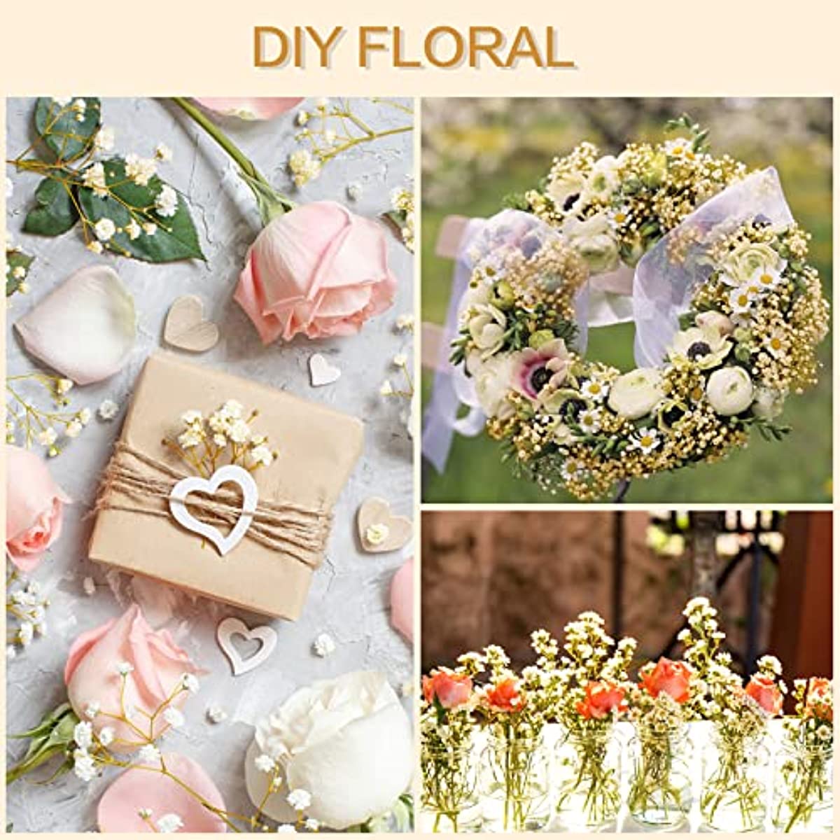 dried_flower - preserved_flower - fake_flower - 50Pcs Mini Dried Babys Breath Flowers 3000+head Natural Gypsophila Bouquet - Molly Garden - Molly_Garden_Floral