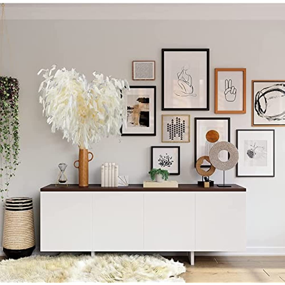 dried_flower - preserved_flower - fake_flower - 10Pcs Dried White Chasmanthium Grass Flowers Bouquet 17" Natural Real Plant Leaves - Molly Garden - Molly_Garden_Floral