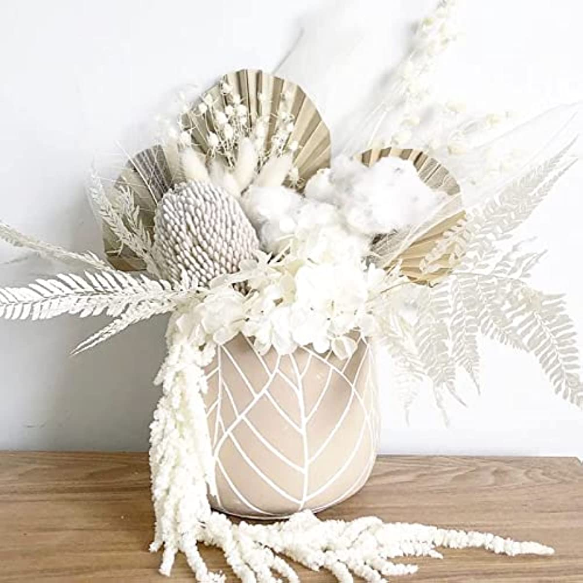 dried_flower - preserved_flower - fake_flower - 5Pcs Bleached Wisteria Vine Hanging Flowers Dried Preserved Bleached Amaranthus - Molly Garden - Molly_Garden_Floral