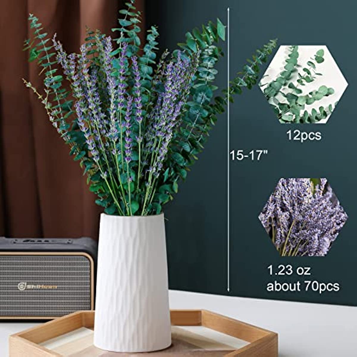 dried_flower - preserved_flower - fake_flower - 80Pcs Mix Dried Preserved Eucalyptus & Lavender Flowers Bundles for Shower - Molly Garden - Molly_Garden_Floral