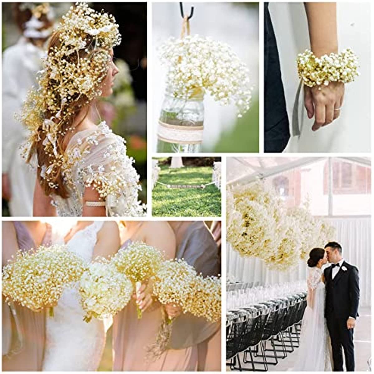 dried_flower - preserved_flower - fake_flower - 2500+Head Dried Flowers Babys Breath Bouquet Natural Gypsophila Branches - Molly Garden - Molly_Garden_Floral