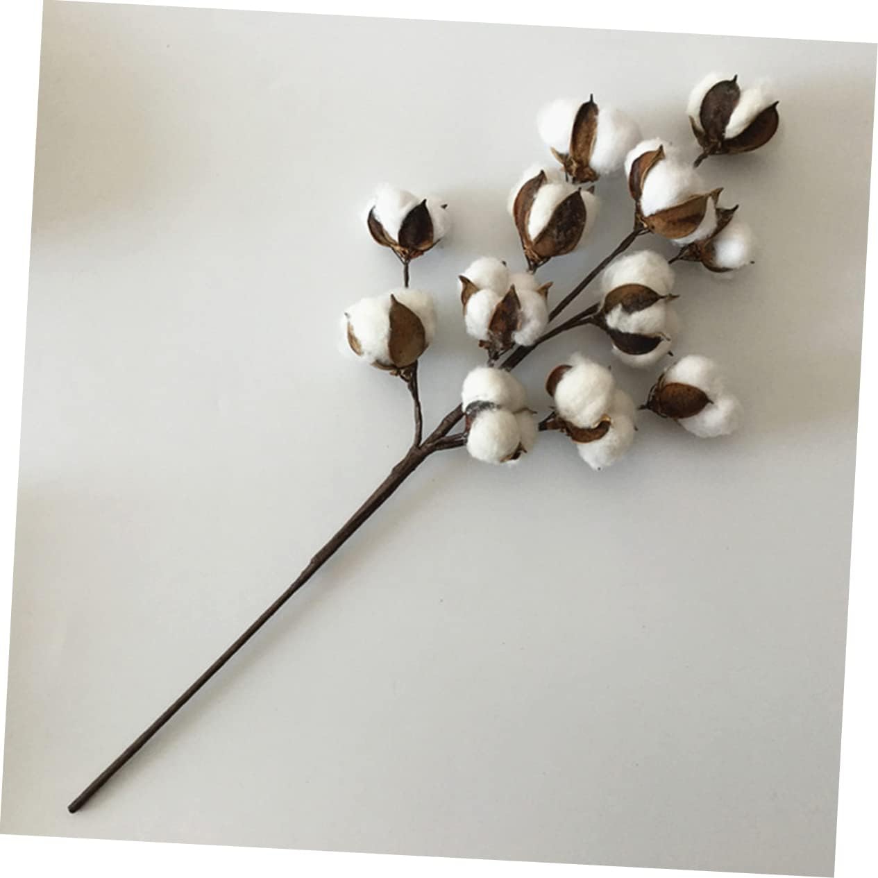dried_flower - preserved_flower - fake_flower - 12Branches Plant Decorations Cotton Floral Pick White Decor Dried Flower Stems - Molly Garden - Molly_Garden_Floral