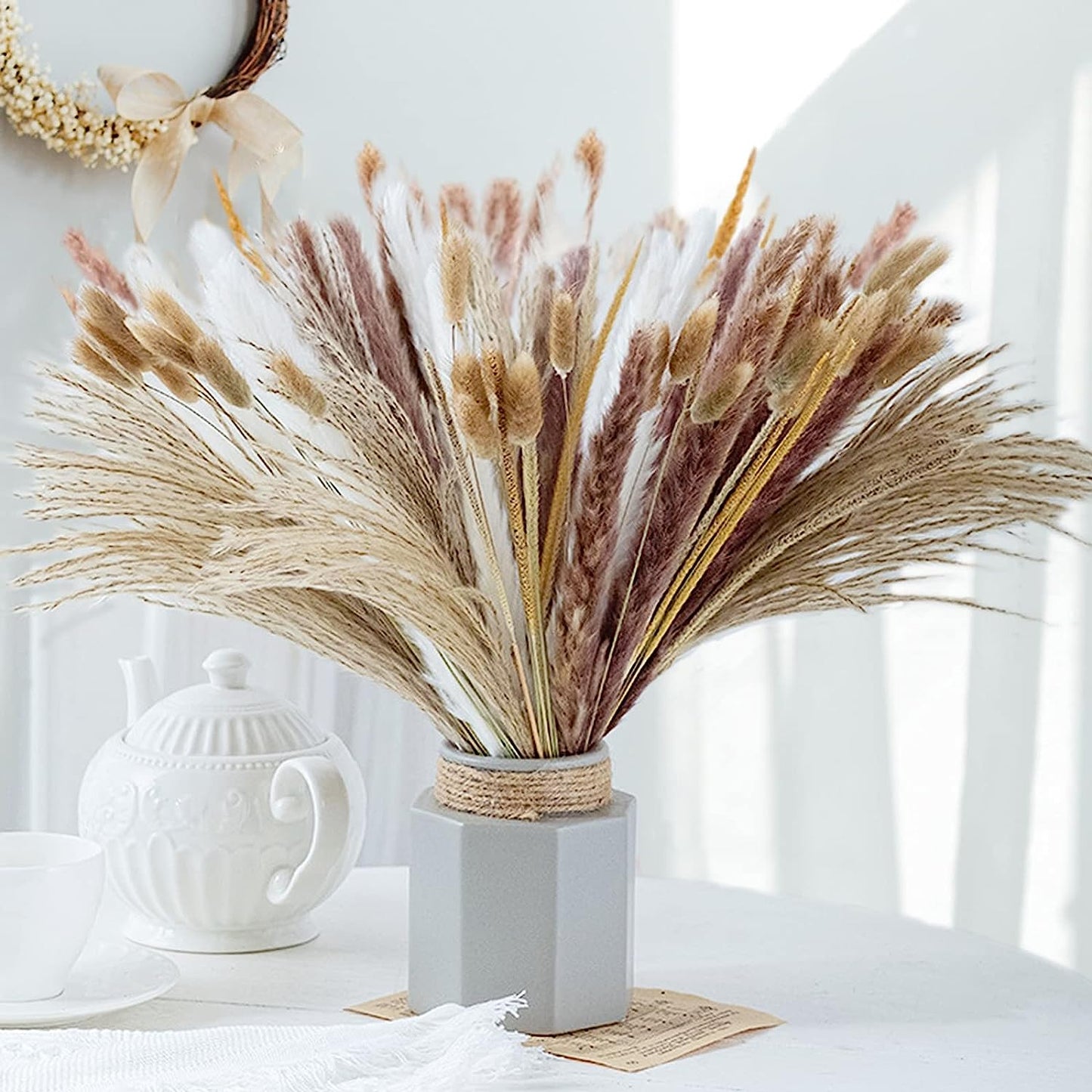 dried_flower - preserved_flower - fake_flower - 109Pcs Dried Pampas Grass Bouquet Boho Home Decor 11Kinds of Flowers - Molly Garden - Molly_Garden_Floral