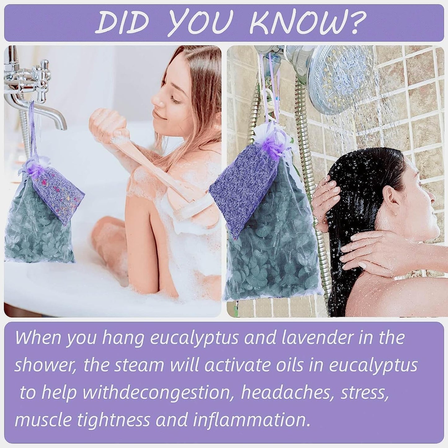 dried_flower - preserved_flower - fake_flower - Large Package Dried Eucalyptus Stems & Lavender Seeds for Shower 100% Natural Real - Molly Garden - Molly_Garden_Floral