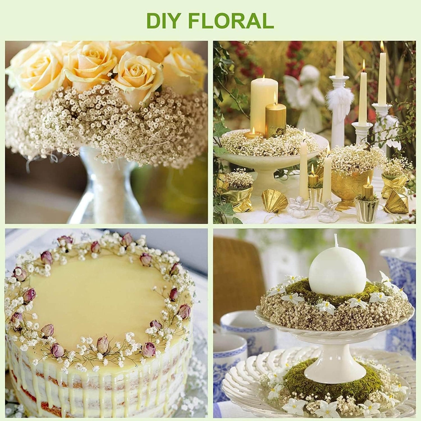 dried_flower - preserved_flower - fake_flower - 5000+Dried Babys Breath Flowers Bouquet Upgraded Natural White Gypsophila Bulk - Molly Garden - Molly_Garden_Floral
