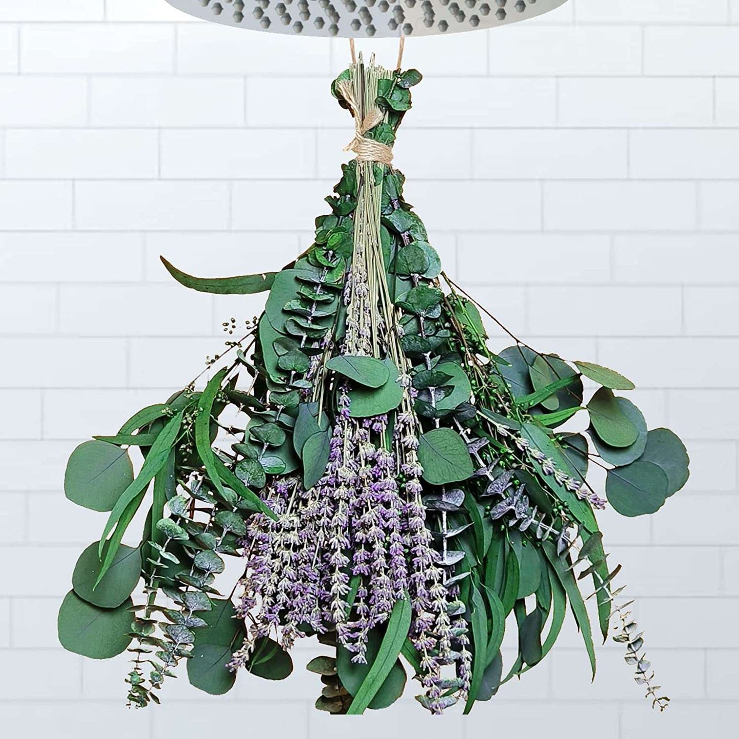 dried_flower - preserved_flower - fake_flower - 52Pcs Mix Dried Eucalyptus & Lavender Flowers Bundles 17'' Natural Real - Molly Garden - Molly_Garden_Floral