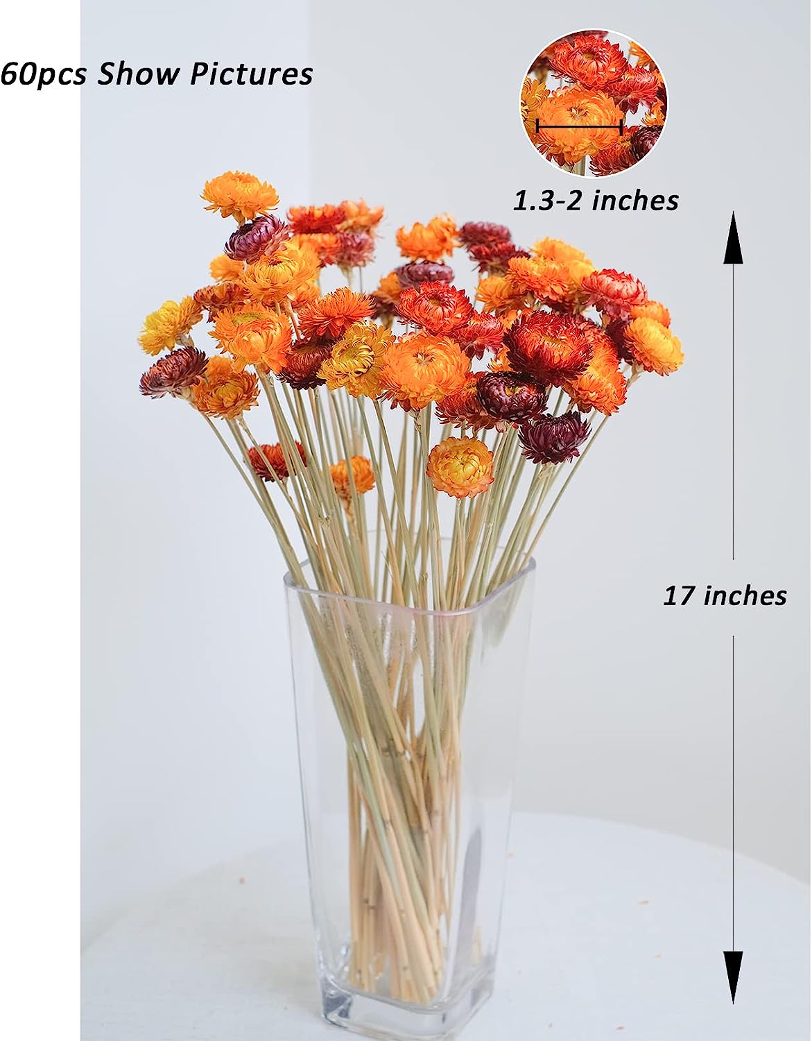 dried_flower - preserved_flower - fake_flower - 20Pcs Natural Dried Straw Flower Bouquet Daisies Flower Arrangement - Molly Garden - Molly_Garden_Floral