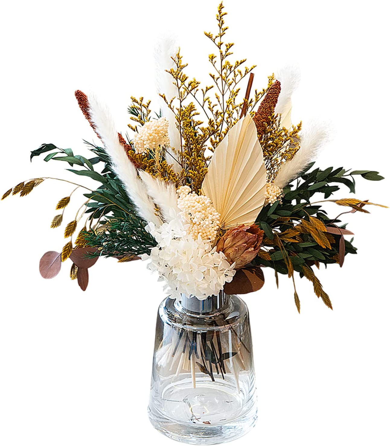 dried_flower - preserved_flower - fake_flower - Mix Bouquet | Protea Repens Hydrangea Eucalyptus Palm Millet Limonium Pampas - Molly Garden - Molly_Garden_Floral