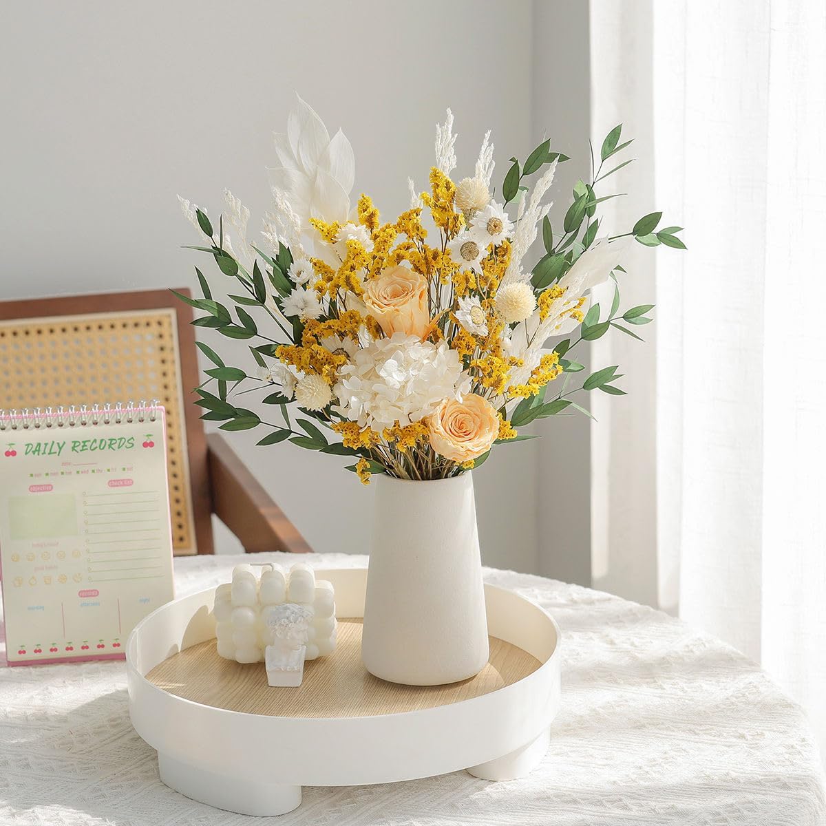 dried_flower - preserved_flower - fake_flower - Dried Flower Bouquet Rose Natural True Eternal Plants Grass for Wedding - Molly Garden - Molly_Garden_Floral