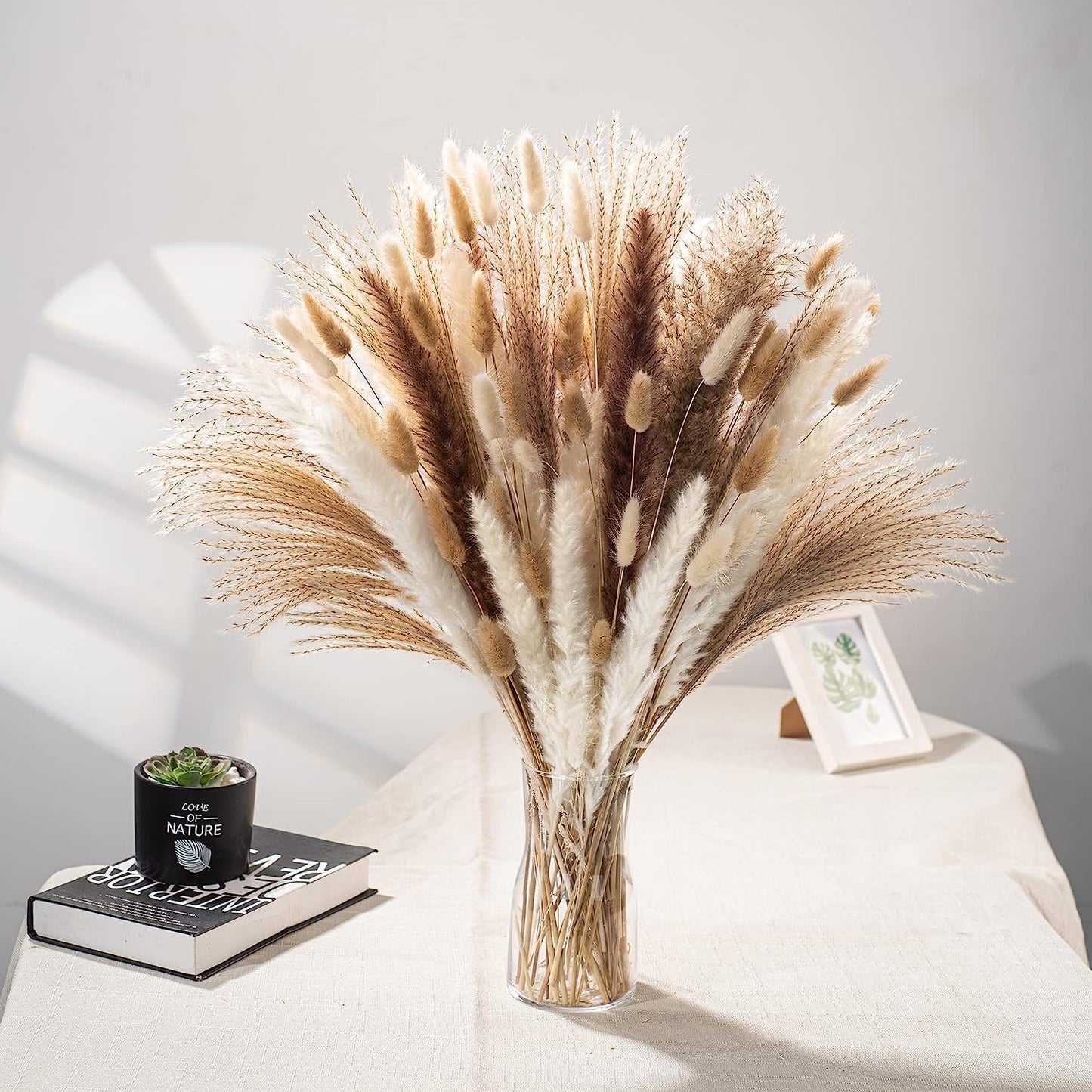 dried_flower - preserved_flower - fake_flower - 105Pcs Natural Pampas Grass Bouquet Dried Flowers Phragmites Dfor Boho Home - Molly Garden - Molly_Garden_Floral