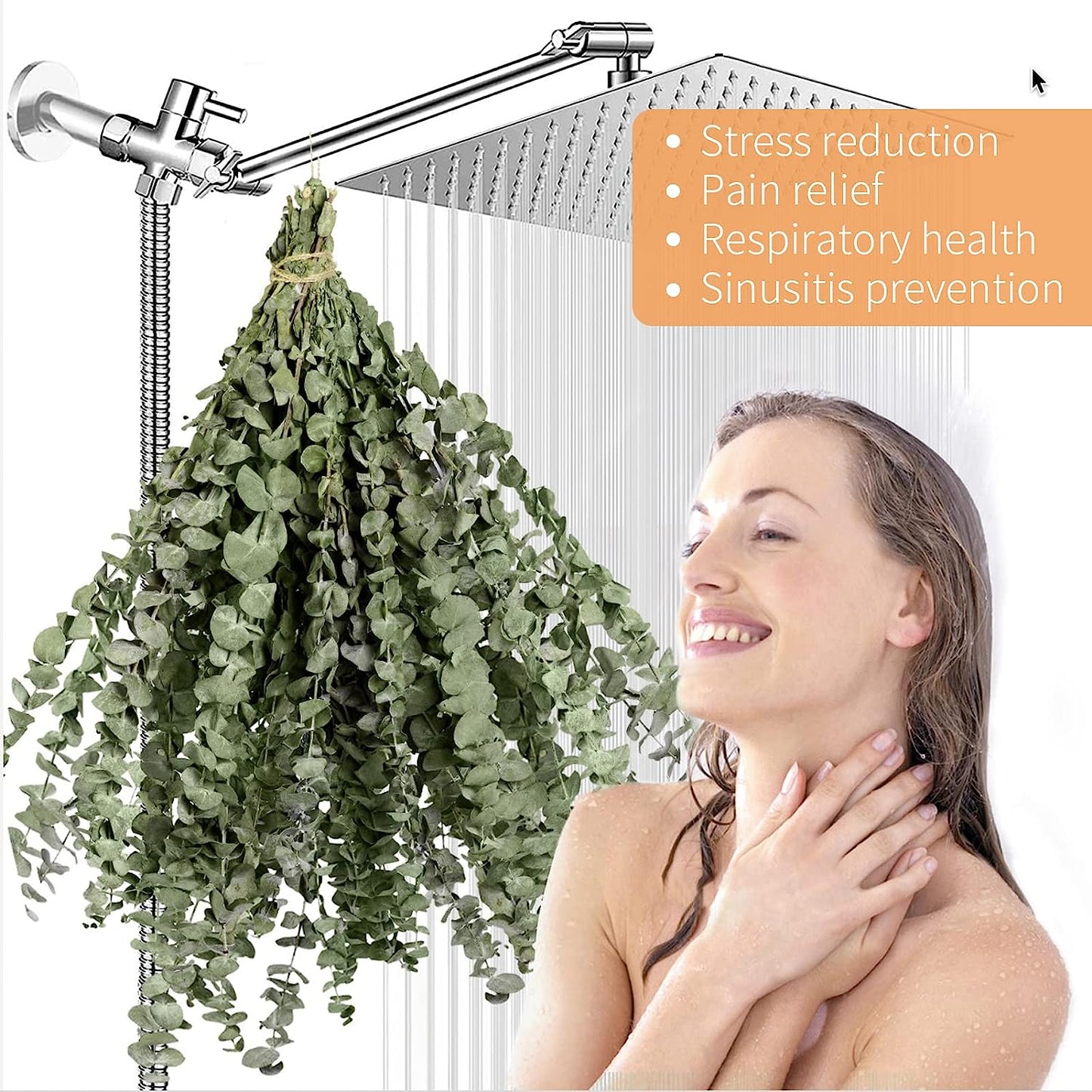dried_flower - preserved_flower - fake_flower - 20Pcs Dried Eucalyptus Bundle for Shower 17" Natural Head Hanging Plant Stems - Molly Garden - Molly_Garden_Floral