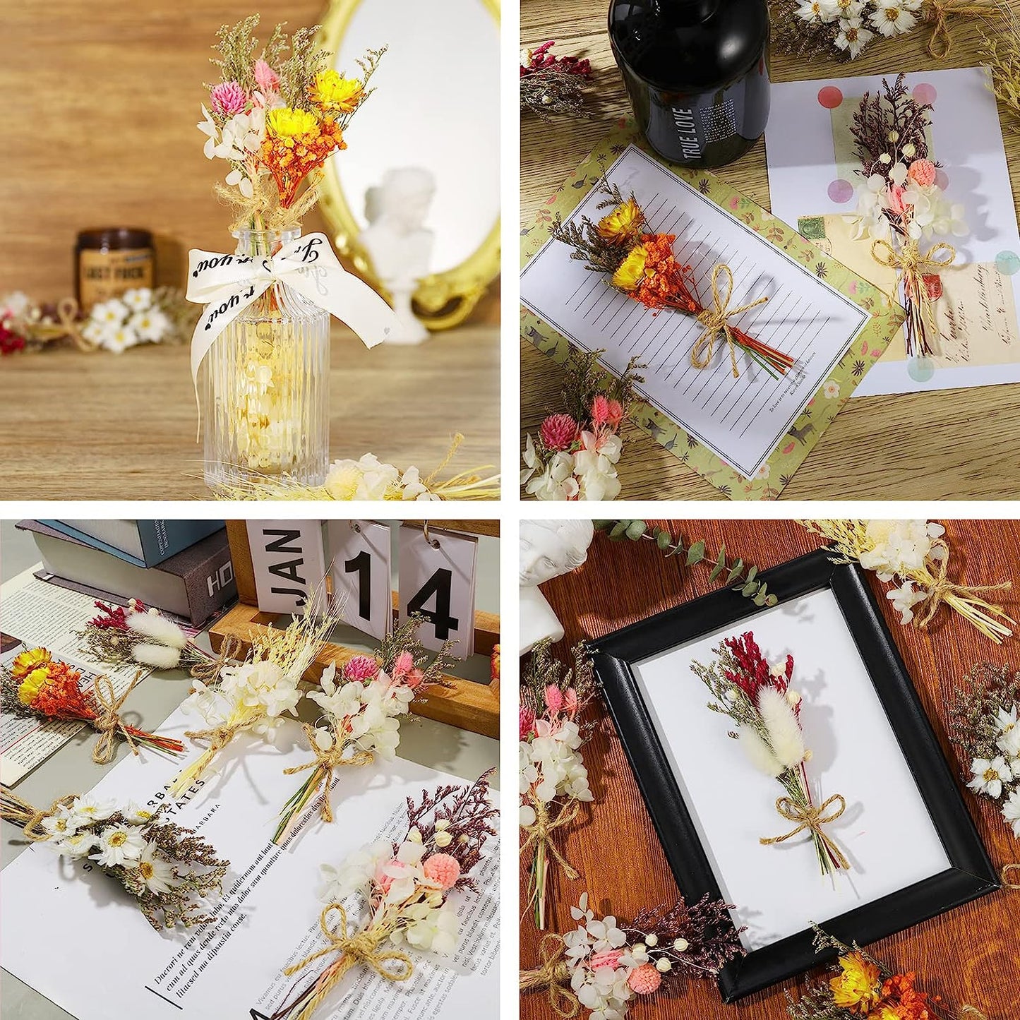 dried_flower - preserved_flower - fake_flower - 6Pcs Mini Dried Flowers Bouquet Mixed Natural Floral for DIY Crafts - Molly Garden - Molly_Garden_Floral