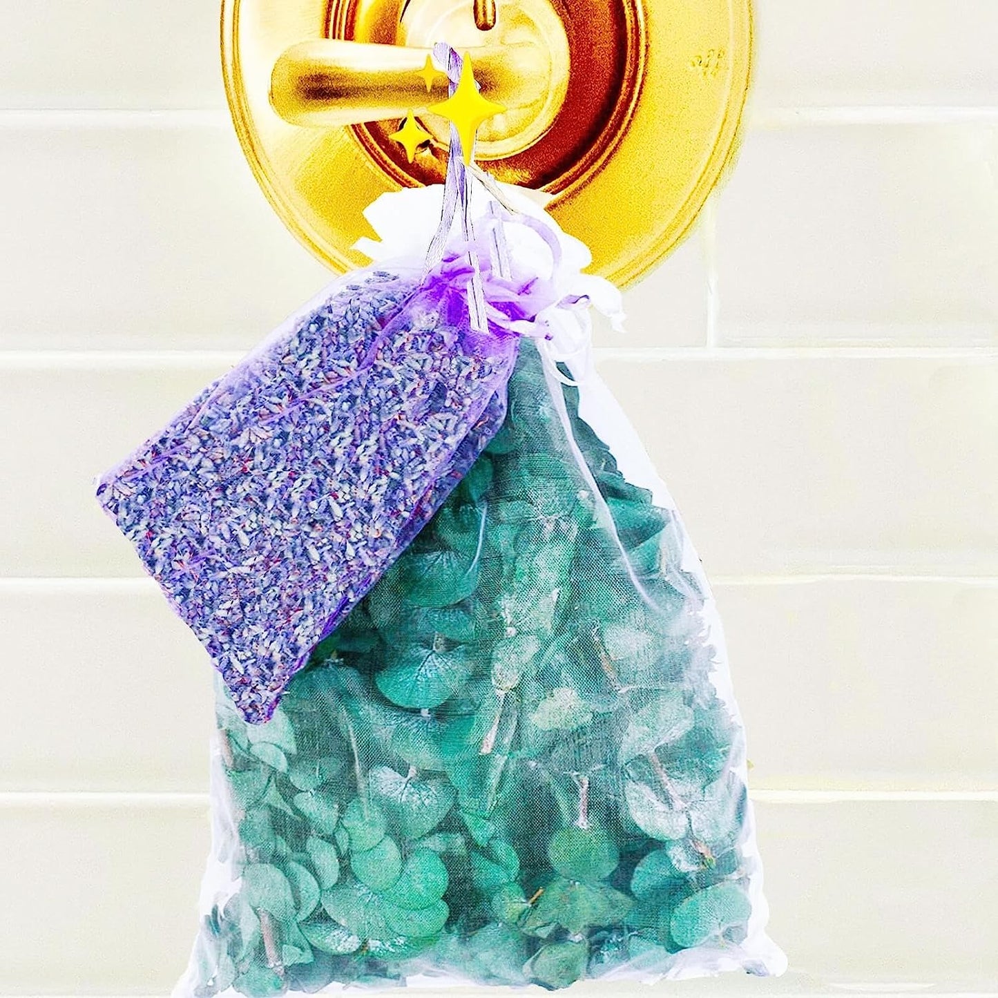 dried_flower - preserved_flower - fake_flower - Large Package Dried Eucalyptus Stems & Lavender Seeds for Shower 100% Natural Real - Molly Garden - Molly_Garden_Floral