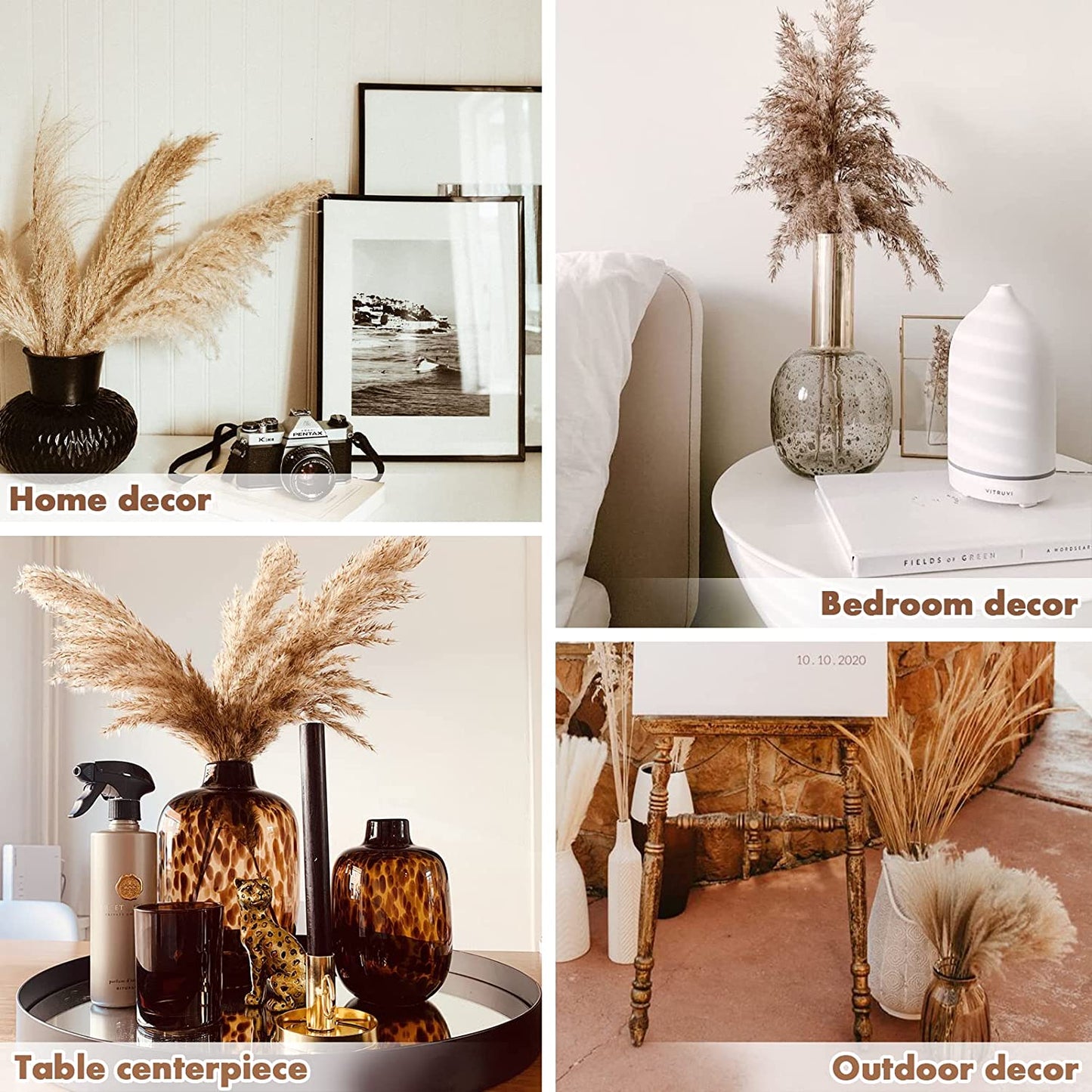 dried_flower - preserved_flower - fake_flower - 35Stems Natural Flowers Dried Fluffy Pampas Grass 17Inch for Home Boho Decor - Molly Garden - Molly_Garden_Floral