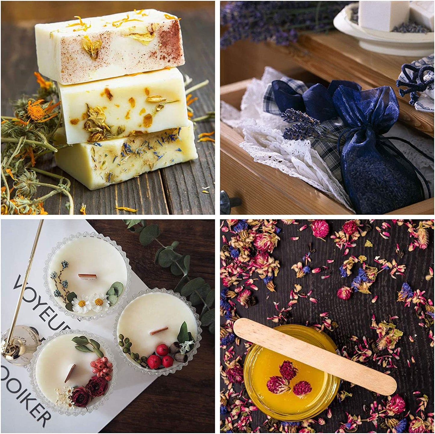 dried_flower - preserved_flower - fake_flower - 9Bags Dried Flowers 100% Natural Dried Flowers Herbs Kit for Soap Making - Molly Garden - Molly_Garden_Floral