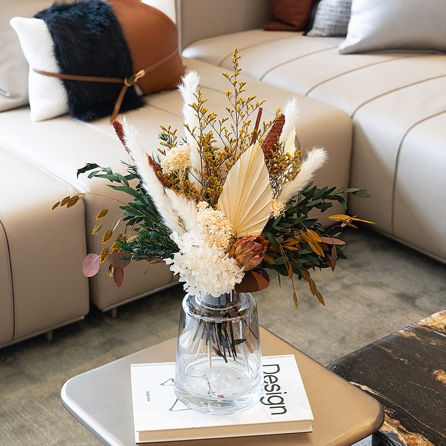 dried_flower - preserved_flower - fake_flower - Mix Bouquet | Protea Repens Hydrangea Eucalyptus Palm Millet Limonium Pampas - Molly Garden - Molly_Garden_Floral