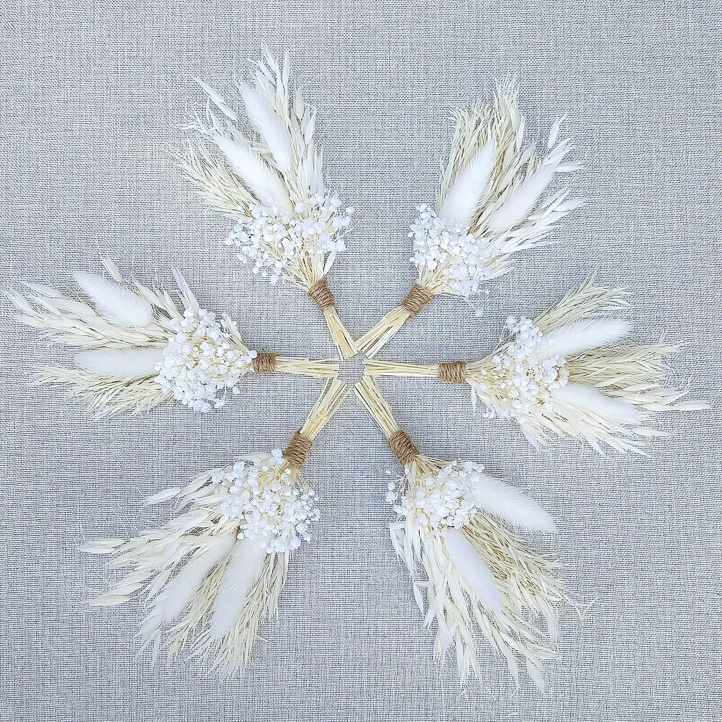 dried_flower - preserved_flower - fake_flower - Mini Dried Flower Bouquet Set of 6 for Boho Floral Wedding Small Dry Craft - Molly Garden - Molly_Garden_Floral