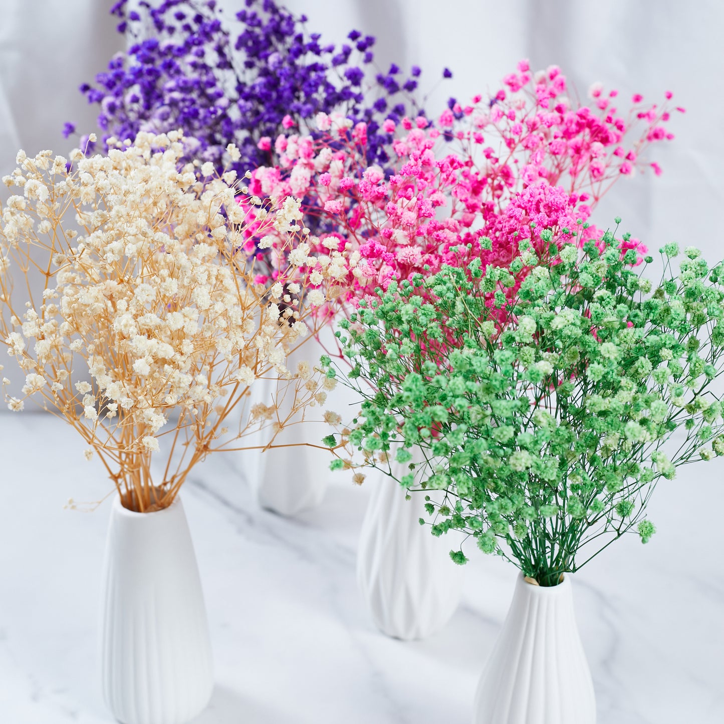 dried_flower - preserved_flower - fake_flower - 3Bunches Preserved Babys Breath 100% Natrual Fresh Gypsophila Long Lasting Flowers - Molly Garden - Molly_Garden_Floral