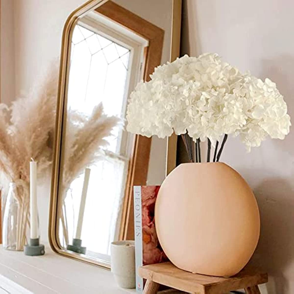 dried_flower - preserved_flower - fake_flower - 5Pcs Dried Preserved White Hydrangea Flowers 14'' Corolla Size Hydrangeas Petals - Molly Garden - Molly_Garden_Floral