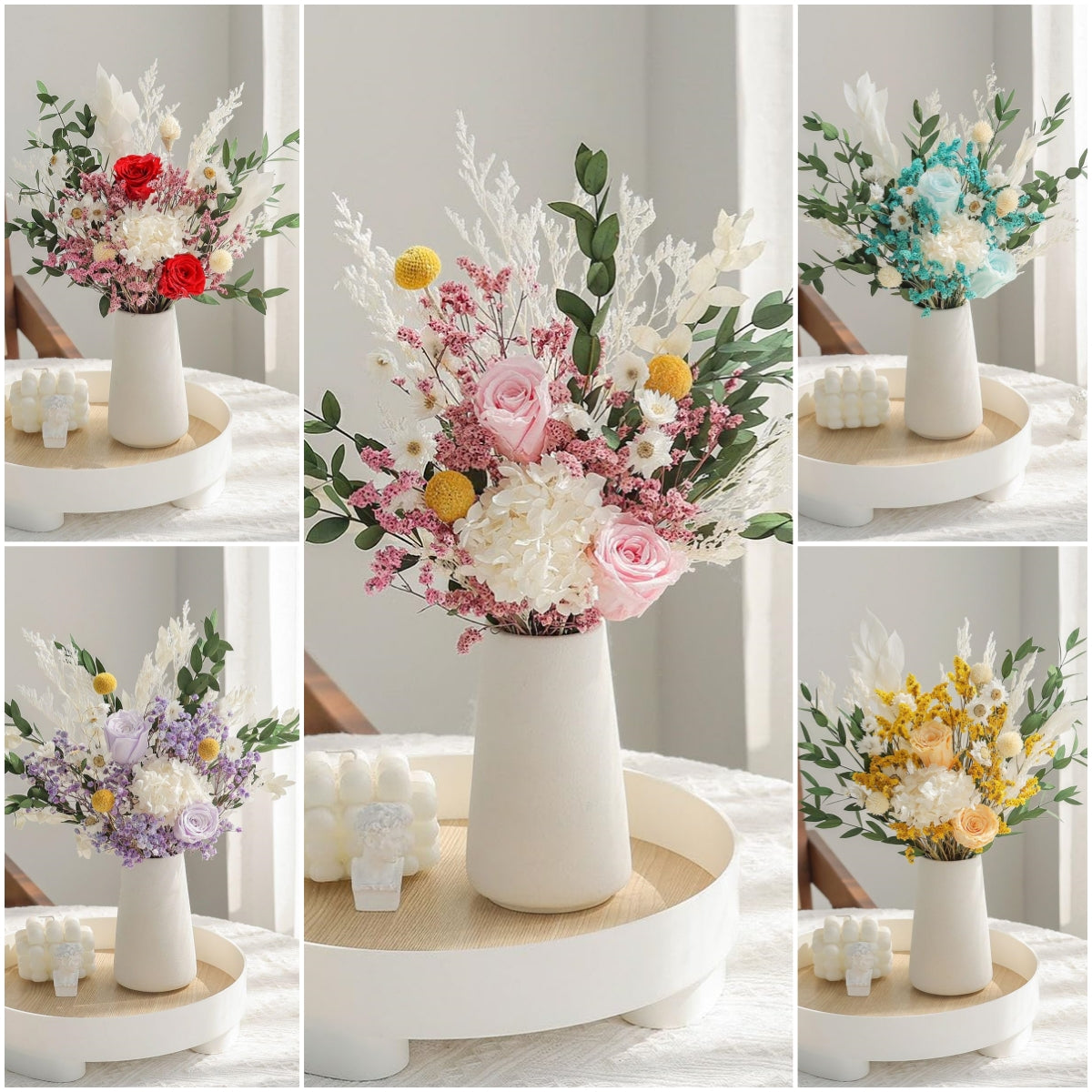 dried_flower - preserved_flower - fake_flower - Dried Flower Bouquet Rose Natural True Eternal Plants Grass for Wedding - Molly Garden - Molly_Garden_Floral