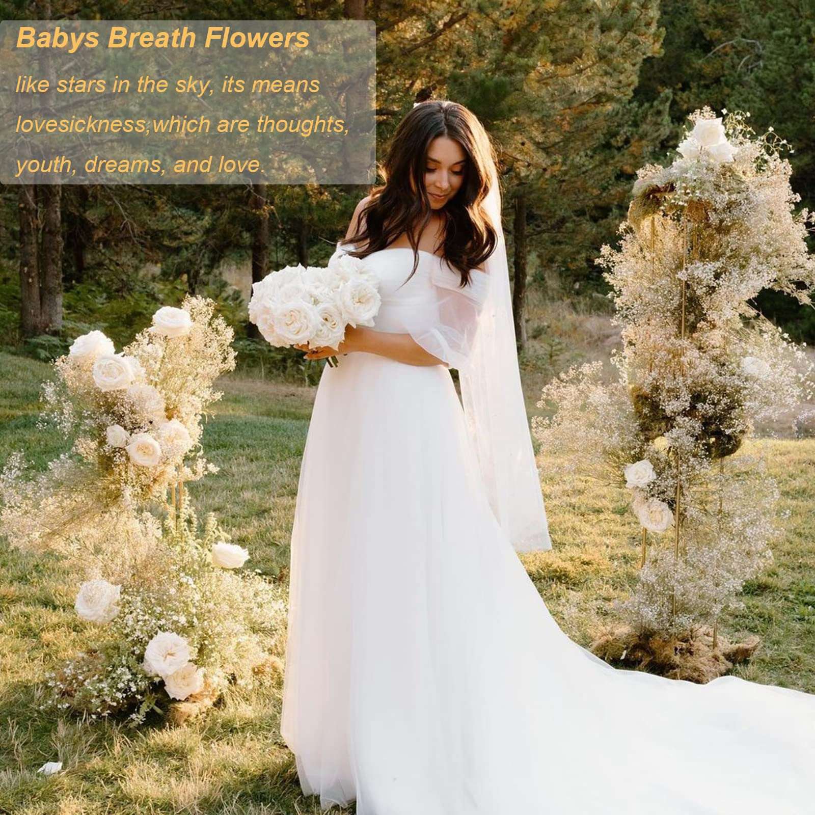 dried_flower - preserved_flower - fake_flower - 2500+Head Dried Babys Breath Flowers Bouquet 17.2inch Natural  5.7oz-Ivory White - Molly Garden - Molly_Garden_Floral