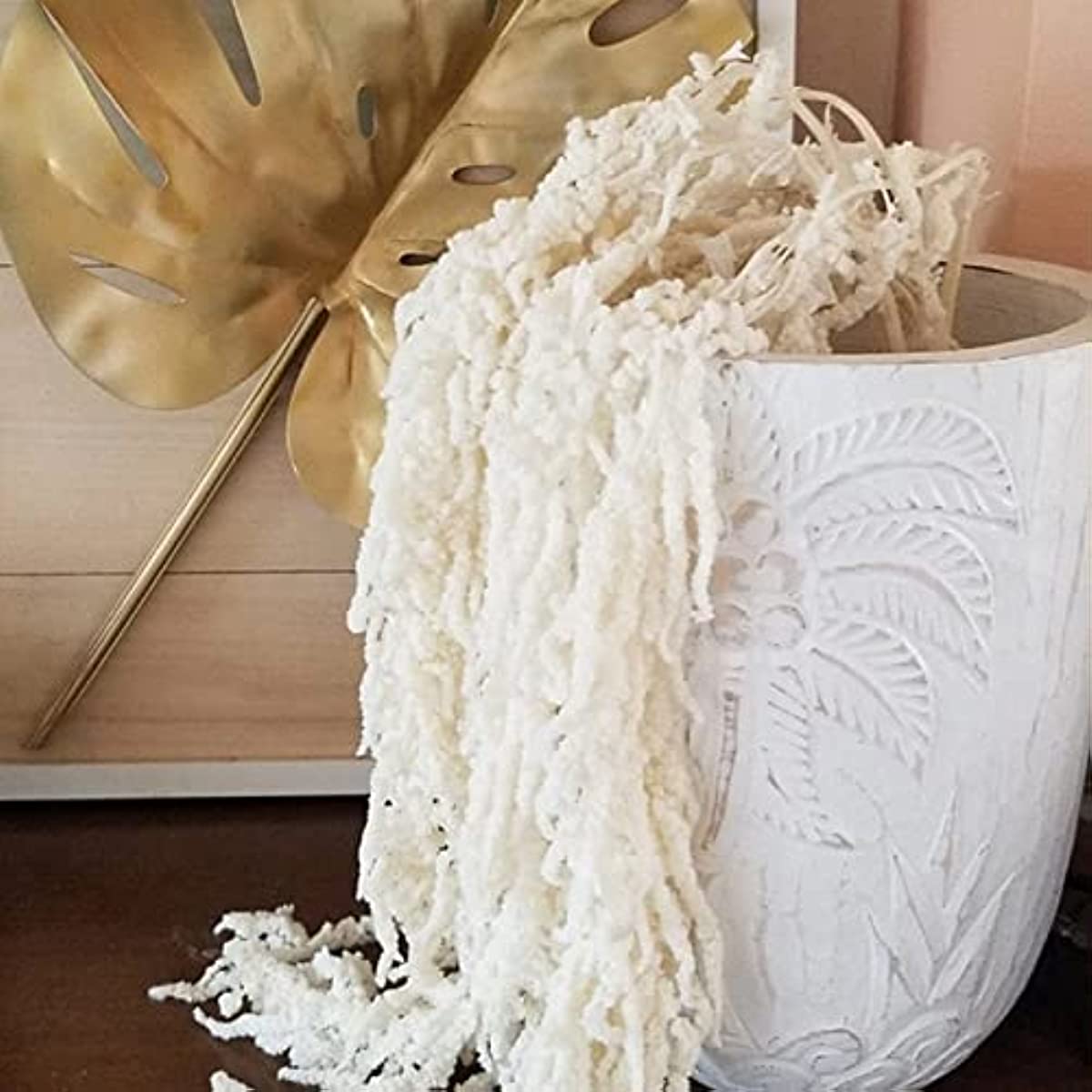 dried_flower - preserved_flower - fake_flower - 5Pcs Bleached Wisteria Vine Hanging Flowers Dried Preserved Bleached Amaranthus - Molly Garden - Molly_Garden_Floral