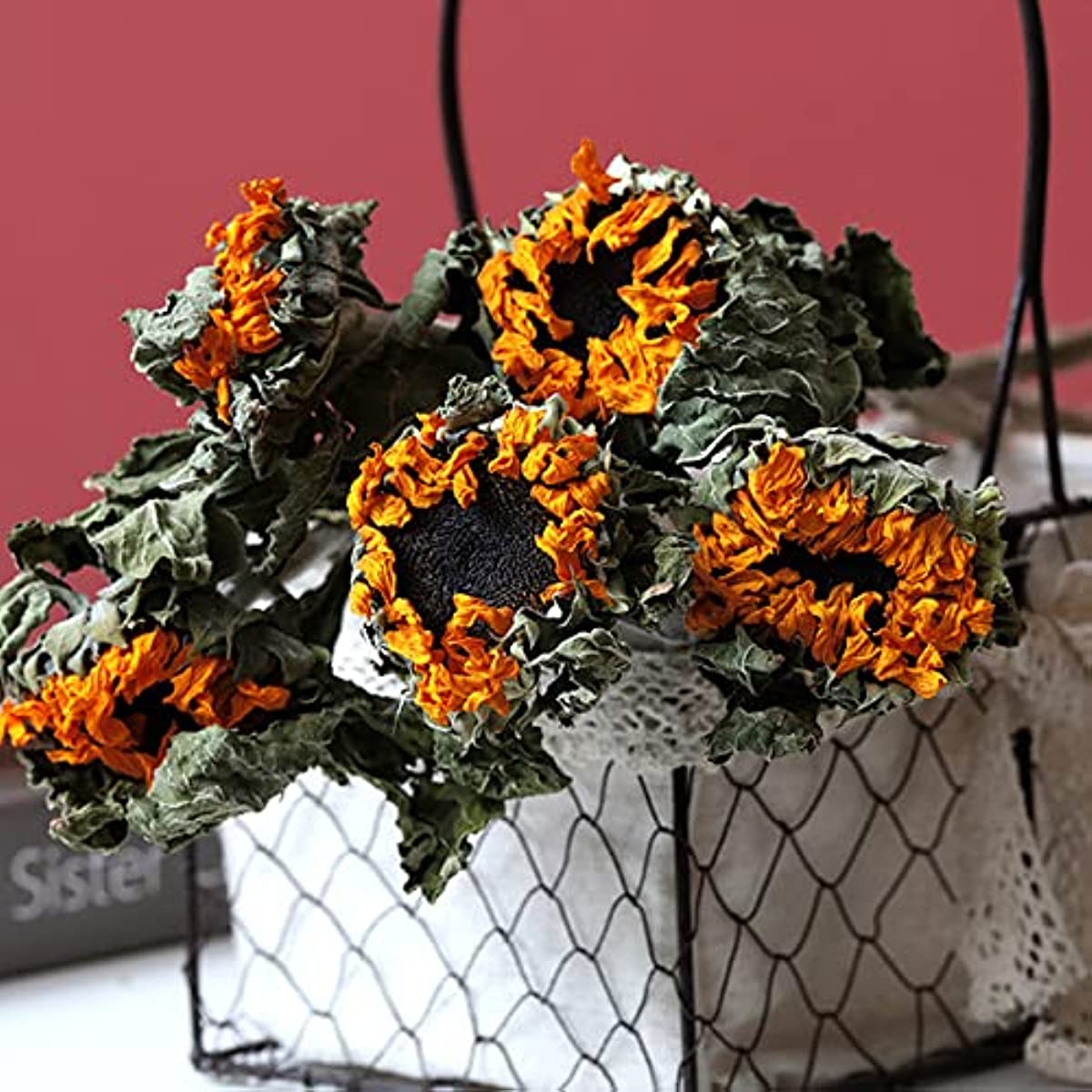 dried_flower - preserved_flower - fake_flower - 6Stems Dried Flowers in Bulk Sunflower Bouquet Real Flowers Yellow Decor - Molly Garden - Molly_Garden_Floral