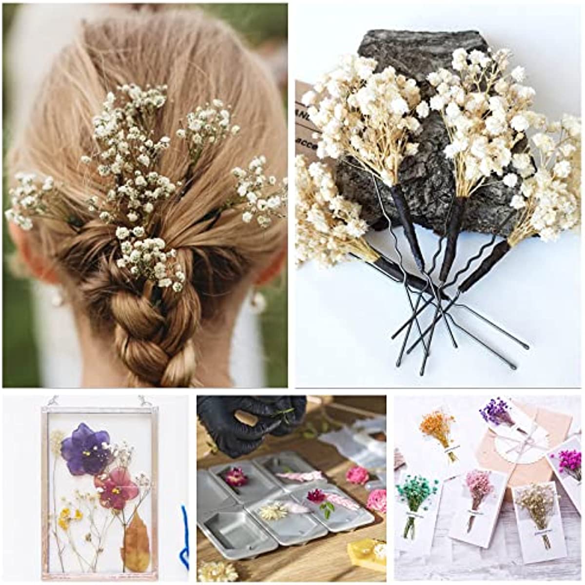 dried_flower - preserved_flower - fake_flower - 50Pcs Mini Dried Babys Breath Flowers 3000+head Natural Gypsophila Bouquet - Molly Garden - Molly_Garden_Floral