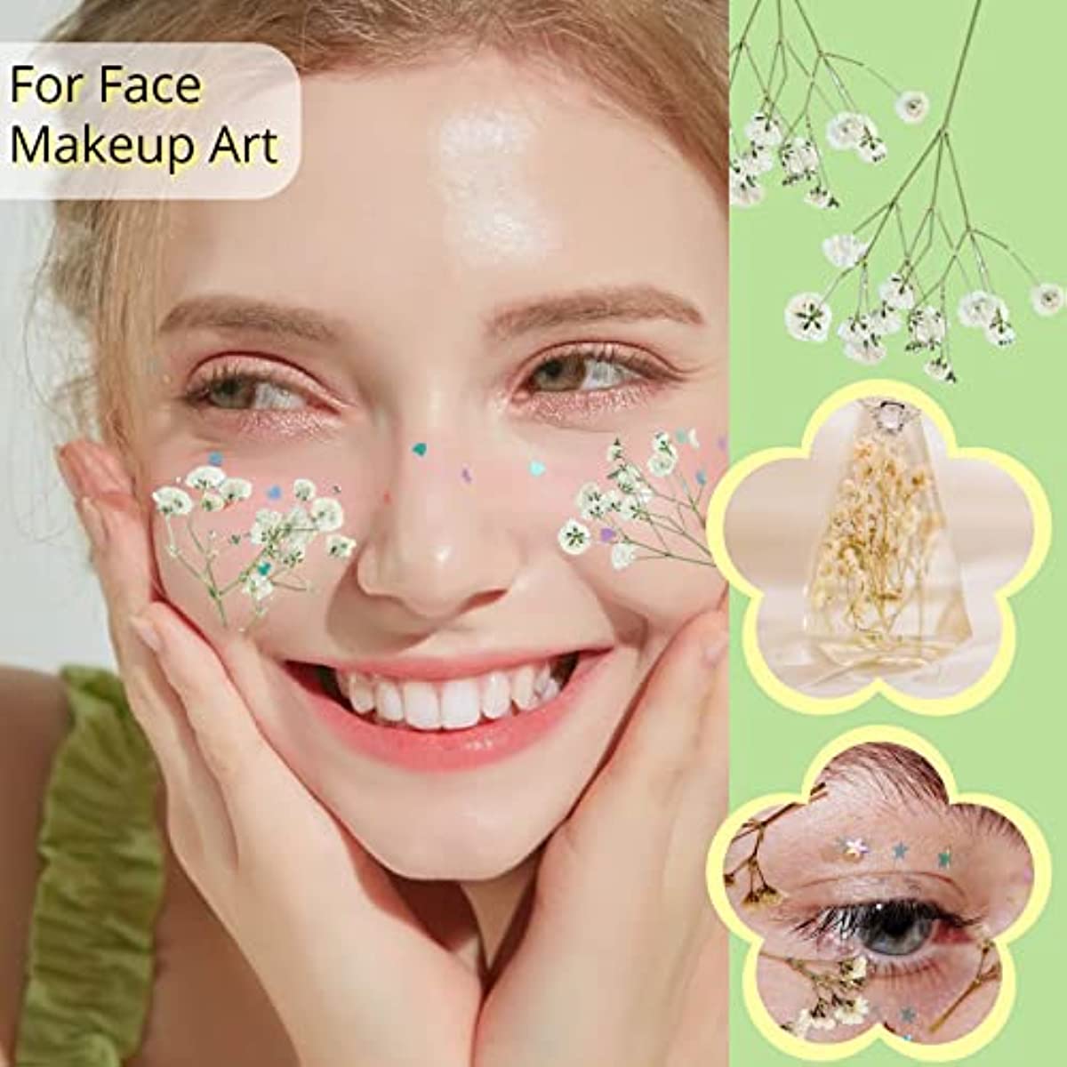 dried_flower - preserved_flower - fake_flower - 90Pcs White Dried Pressed Babys Breath Flowers Real 100% Gypsophila Bulk - Molly Garden - Molly_Garden_Floral