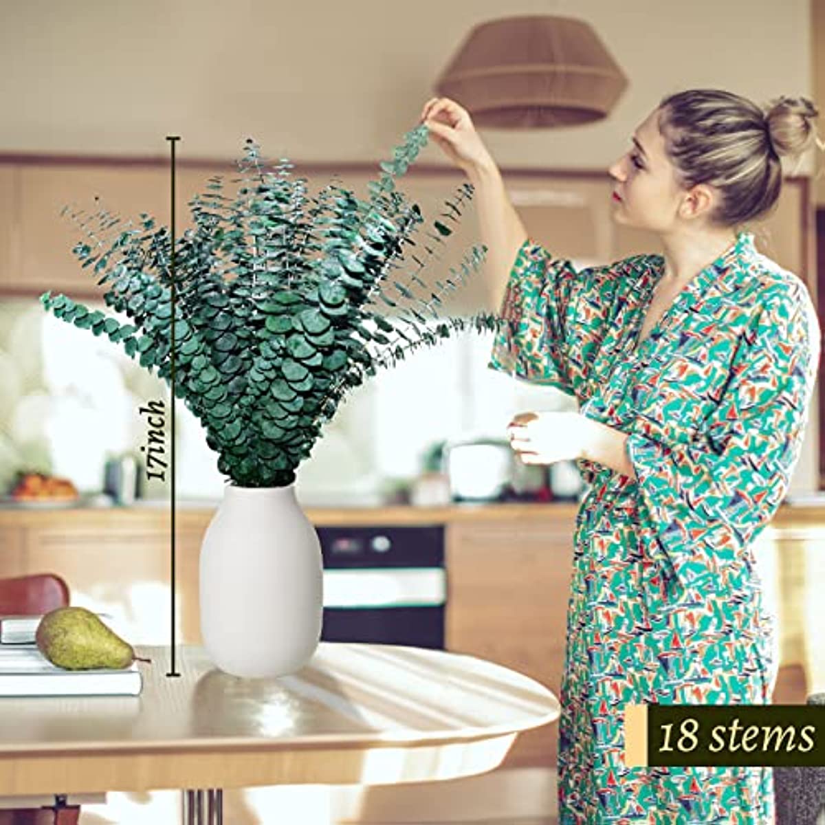 dried_flower - preserved_flower - fake_flower - 18Pcs Dried Preserved Eucalyptus Stems 17'' Real 100% Natural Plants Leaves - Molly Garden - Molly_Garden_Floral