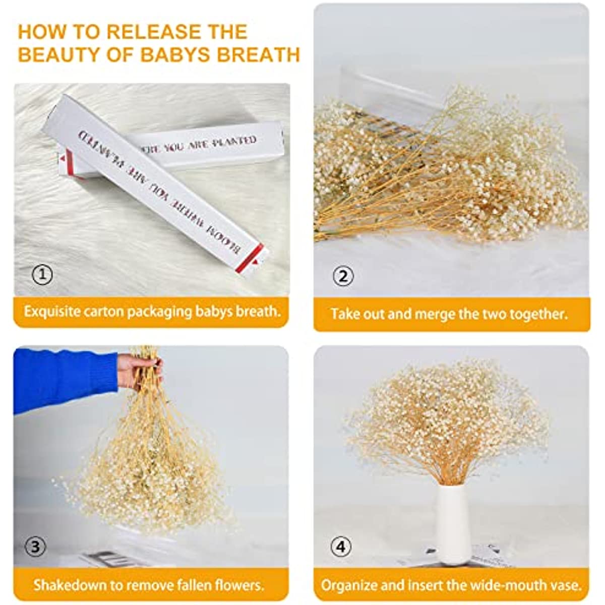 dried_flower - preserved_flower - fake_flower - 2500+Head Dried Babys Breath Flowers Bouquet 17.2inch Natural Gypsophila - Molly Garden - Molly_Garden_Floral