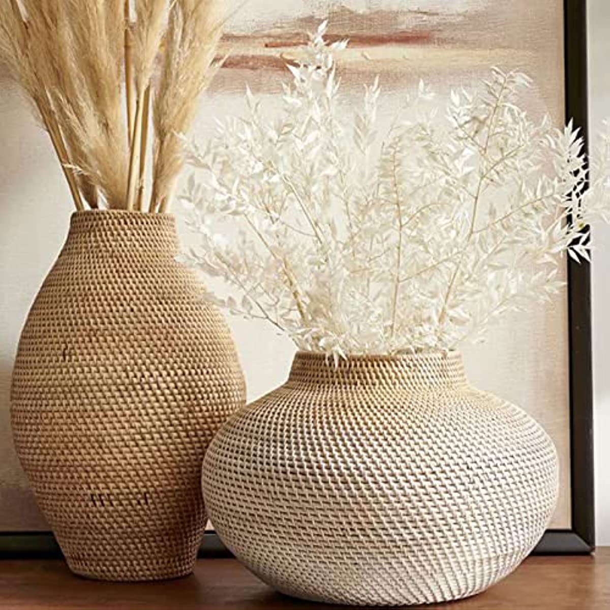 dried_flower - preserved_flower - fake_flower - 5Stems 16"Dried Real Eucalyptus White Italian Ruscus Natural Preserved Plant - Molly Garden - Molly_Garden_Floral
