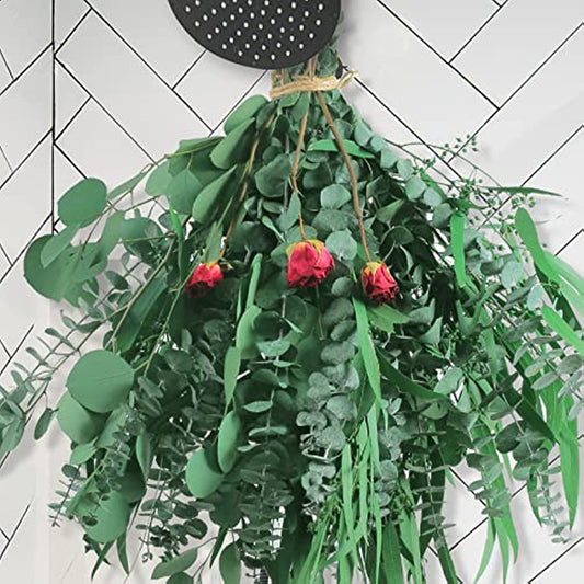 dried_flower - preserved_flower - fake_flower - 33Pcs Mix Dried Eucalyptus Stems & Rose Flowers Preserved Silver Dollar Bouquets - Molly Garden - Molly_Garden_Floral