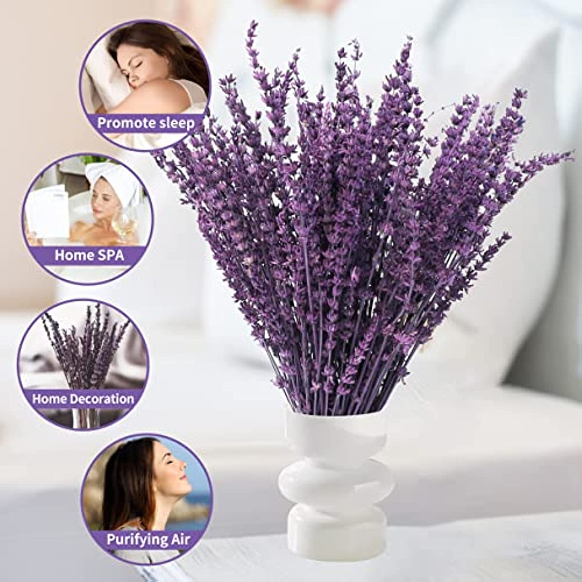 dried_flower - preserved_flower - fake_flower - 180-200Stems Dried Preserved Lavender Flowers Bundle 100% Natural 15-17" Bouquet - Molly Garden - Molly_Garden_Floral