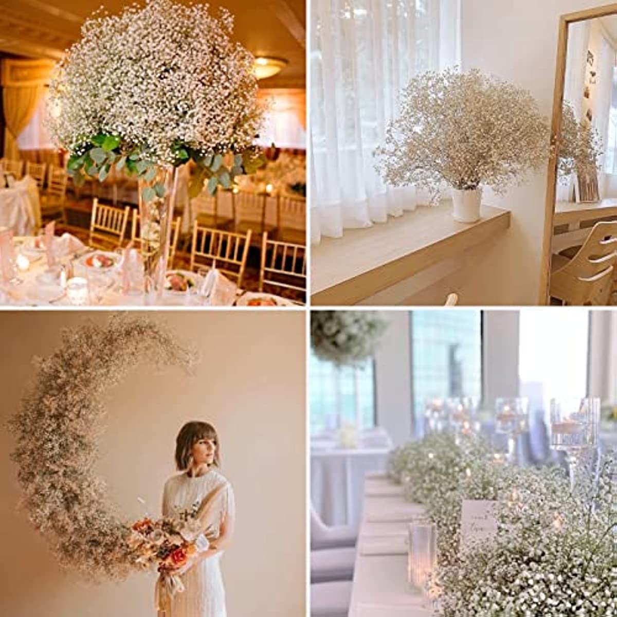 dried_flower - preserved_flower - fake_flower - 2500+Head Dried Babys Breath Flowers Bouquet 17.2inch Natural Gypsophila - Molly Garden - Molly_Garden_Floral