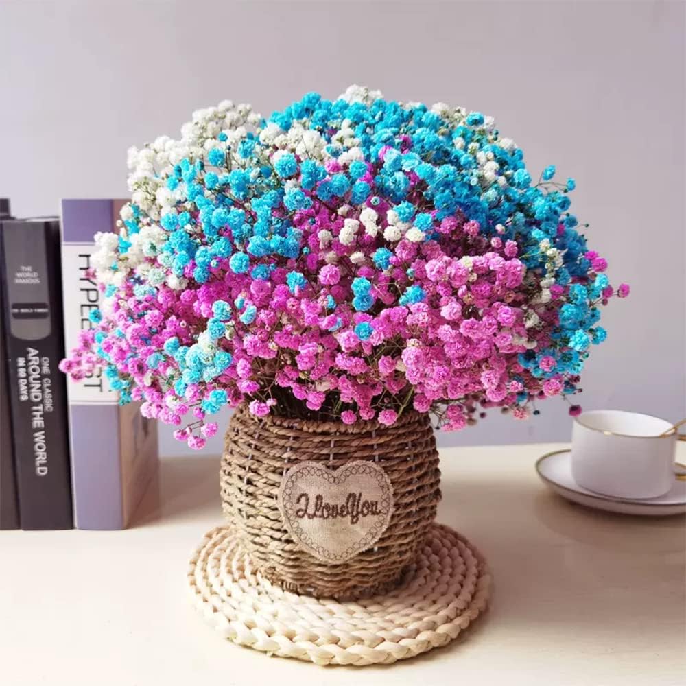 dried_flower - preserved_flower - fake_flower - Natural Air Dried Starry Dried Flower Bouquet with Stems Length 10-12'' - Molly Garden - Molly_Garden_Floral