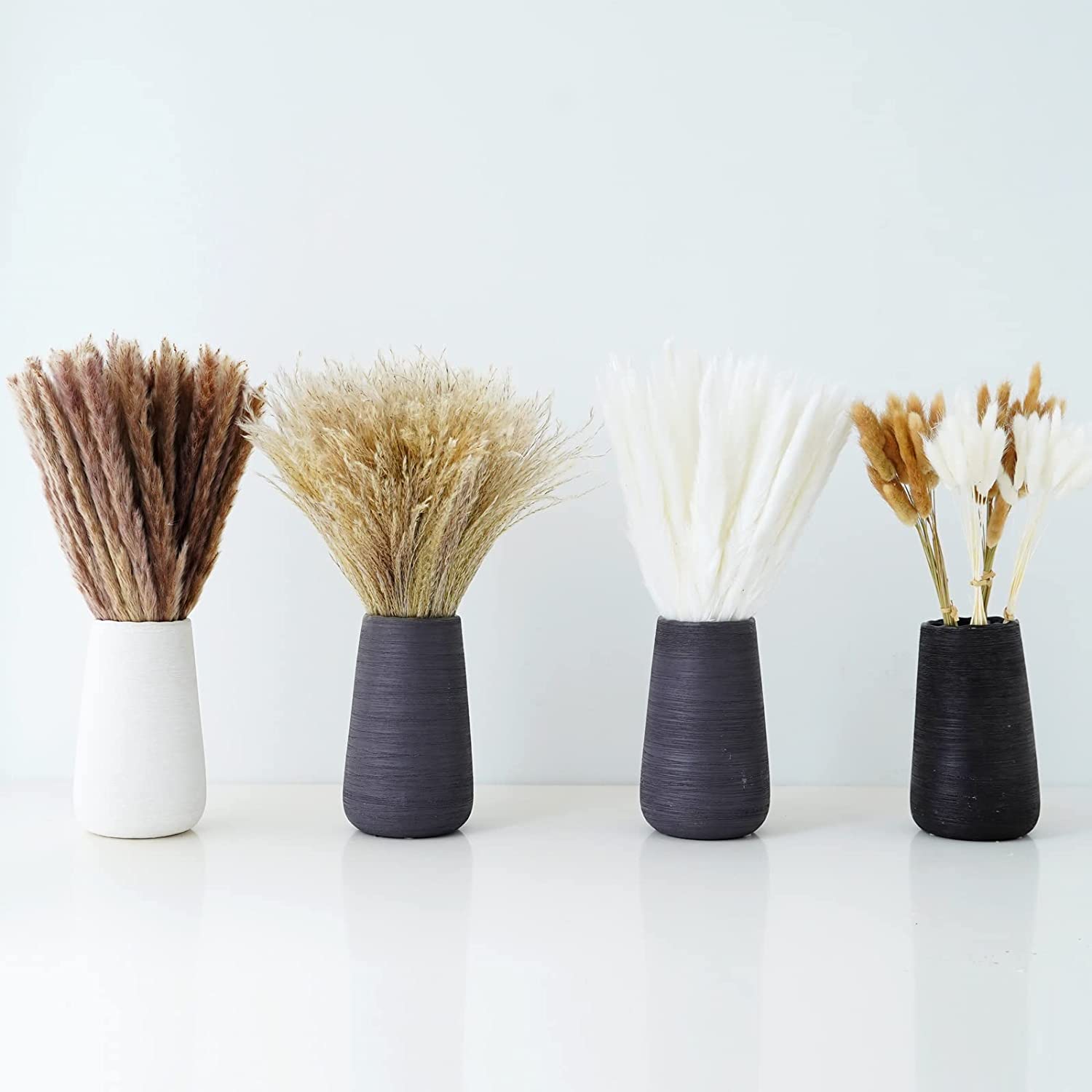 dried_flower - preserved_flower - fake_flower - 120Pcs Dried Pampas Grass Home Decor with Bunny Tails Reed Grass Bouquet - Molly Garden - Molly_Garden_Floral