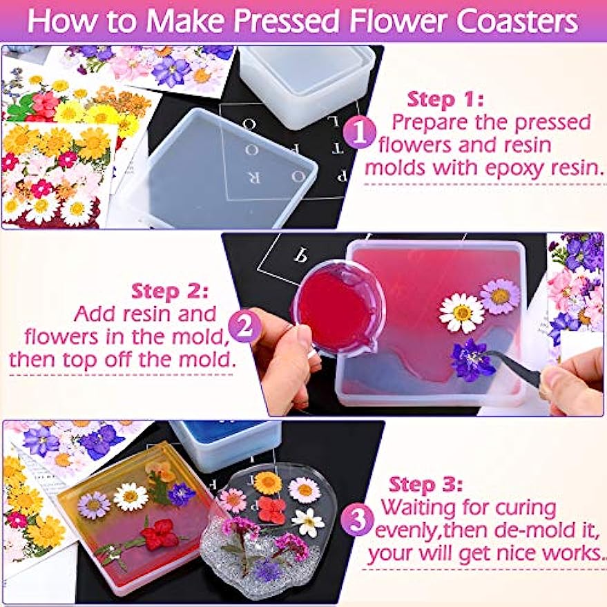 dried_flower - preserved_flower - fake_flower - 140Pcs Dried Pressed Flowers for Resin  Real Flowers Dry Leaves Bulk Natural Kit - Molly Garden - Molly_Garden_Floral
