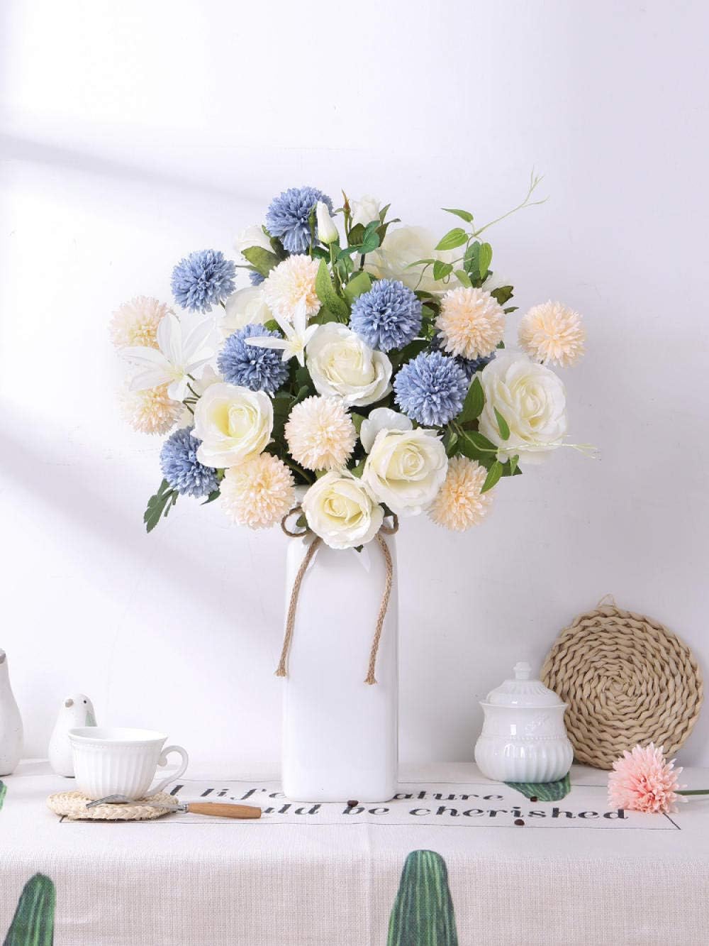 dried_flower - preserved_flower - fake_flower - 4Balls Hydrangea Flowers Dandelion Rose Bouquet Room Decoration for Vase - Molly Garden - Molly_Garden_Floral