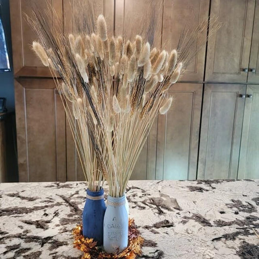 dried_flower - preserved_flower - fake_flower - 25Pcs Dried Black Bearded Wheat Bundle Fall Decoration Tropical Home Decor - Molly Garden - Molly_Garden_Floral
