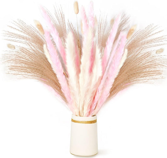 dried_flower - preserved_flower - fake_flower - 85Pcs Tall 17“ Fluffy Long-Lasting Dried Flowers Bouquet for Home Decor - Molly Garden - Molly_Garden_Floral