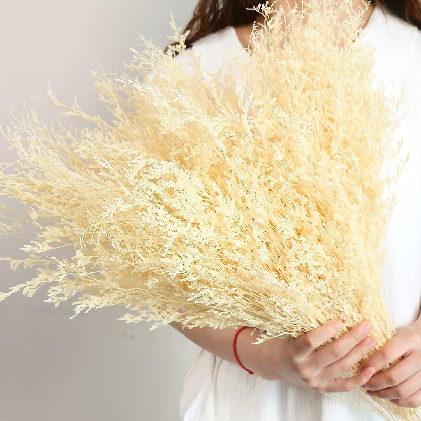 dried_flower - preserved_flower - fake_flower - 25+Stems Real Fresh Caspia Bellidifolium Preserved Natural Limonium Bouquet - Molly Garden - Molly_Garden_Floral