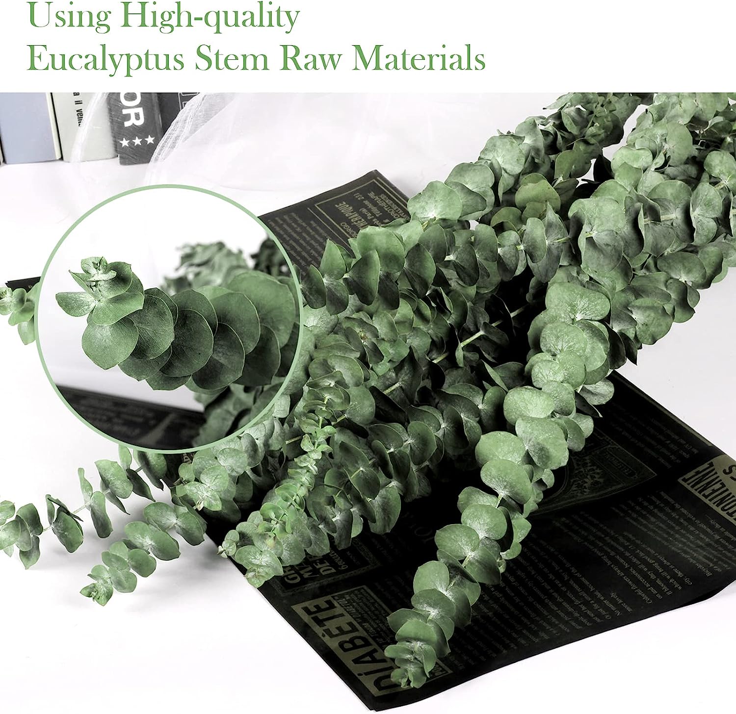 dried_flower - preserved_flower - fake_flower - 16Pcs Dried Eucalyptus Plant Stems 100% Natural Branches Leaves for Shower - Molly Garden - Molly_Garden_Floral