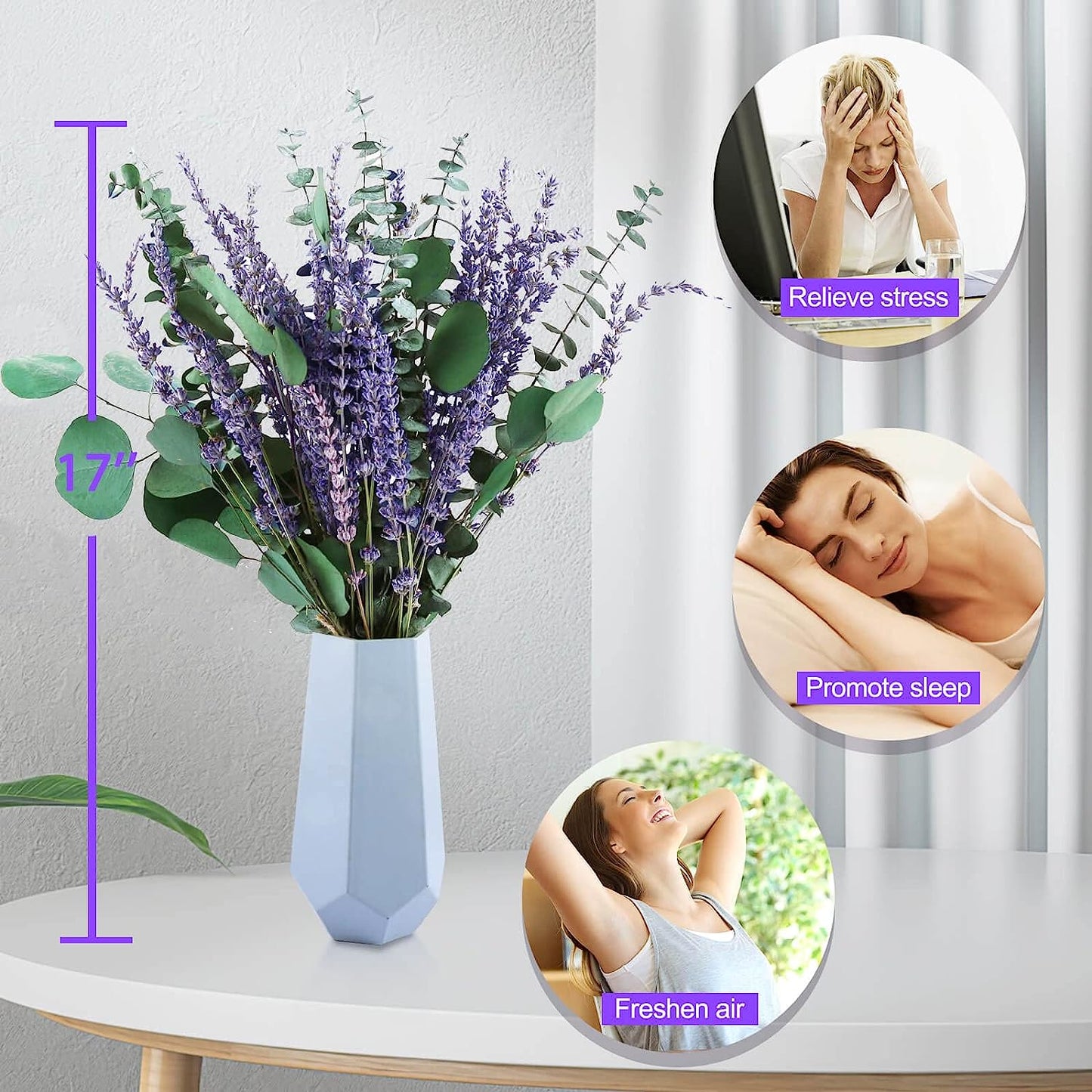 dried_flower - preserved_flower - fake_flower - 80Pcs Large Dried Preserved Eucalyptus Stems & Lavender Flowers Bundle - Molly Garden - Molly_Garden_Floral