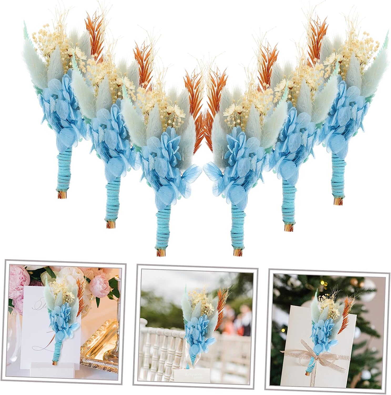 dried_flower - preserved_flower - fake_flower - 6Bunches Preserved Flower Wedding Props Groom Boutonniere Mini Plants - Molly Garden - Molly_Garden_Floral
