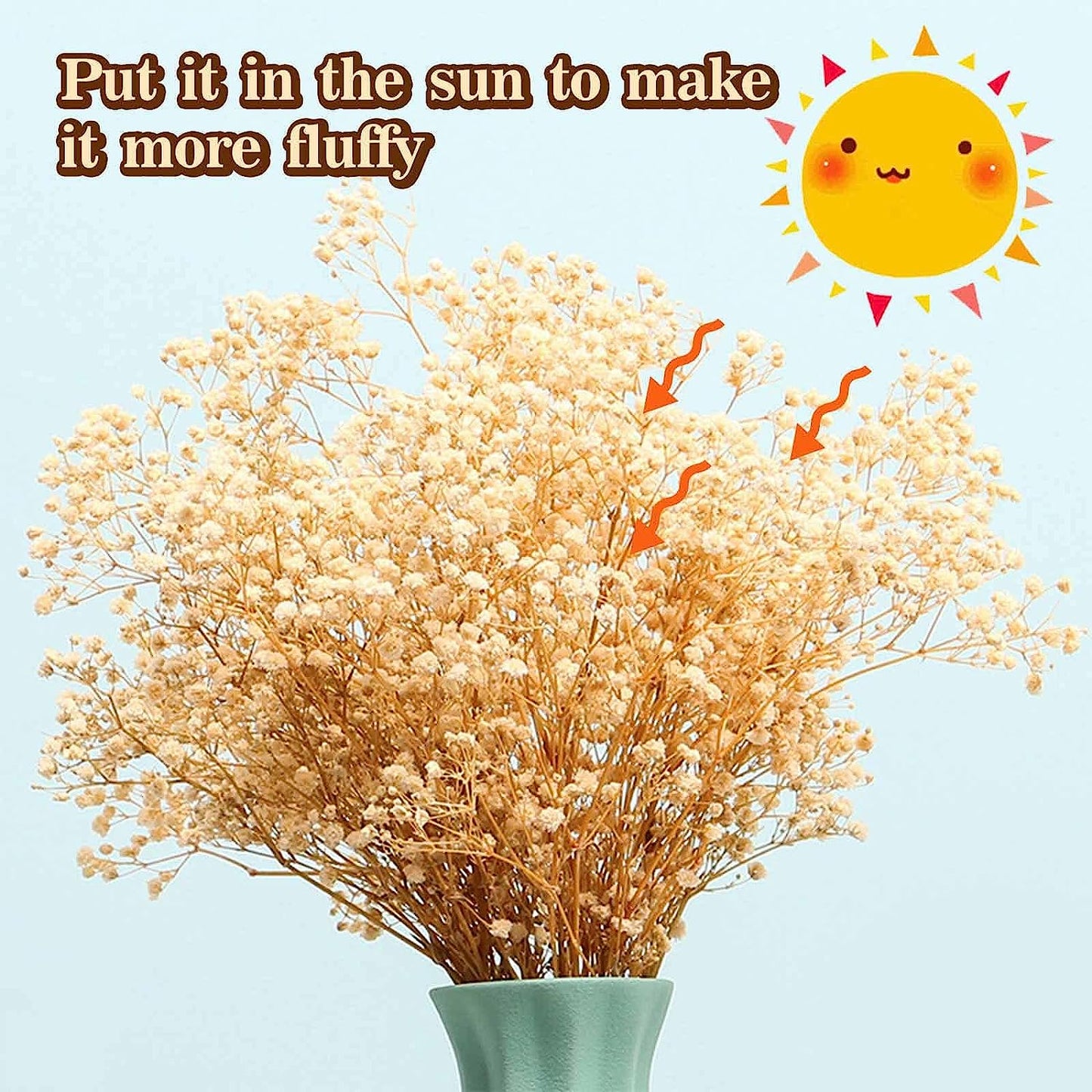 dried_flower - preserved_flower - fake_flower - 2500+Head Dried Babys Breath Flowers Bouquet 17'' Natural Gypsophila Branches - Molly Garden - Molly_Garden_Floral