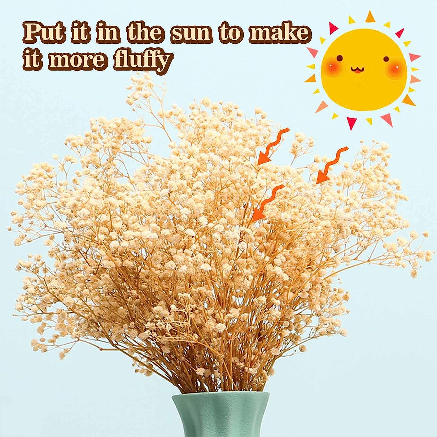 dried_flower - preserved_flower - fake_flower - 2500+Head Dried Babys Breath Flowers Bouquet 17'' Natural Gypsophila Branches - Molly Garden - Molly_Garden_Floral