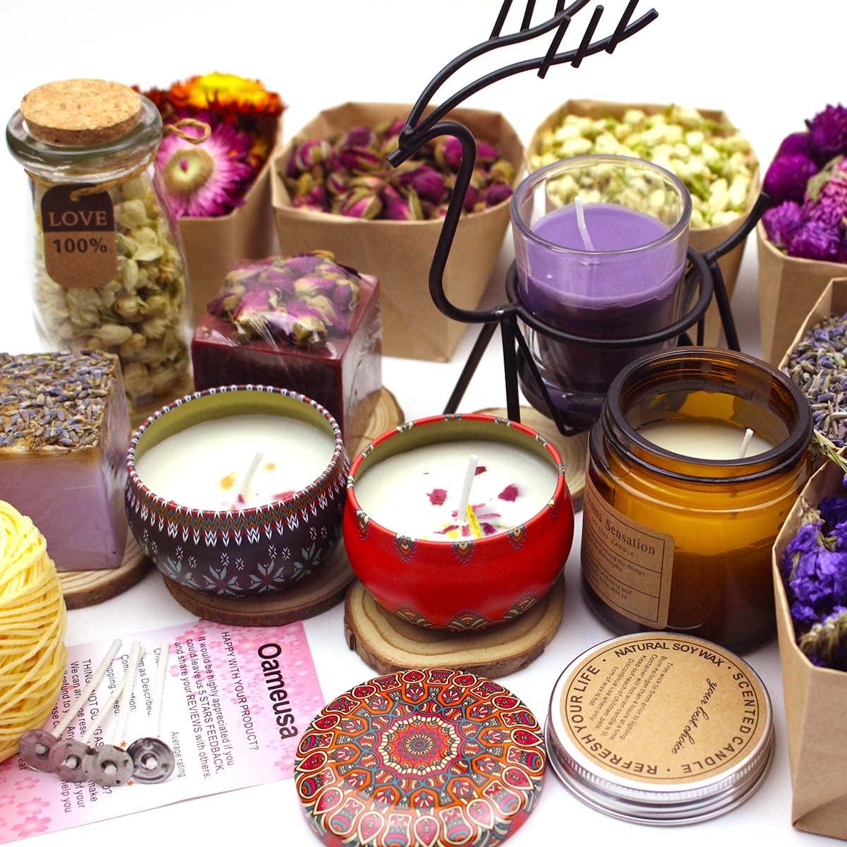 dried_flower - preserved_flower - fake_flower - 9Bags Organic Dried Flowers Fresh Fragrance Lavender Roseleaf Red Rose - Molly Garden - Molly_Garden_Floral