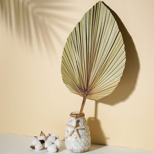 dried_flower - preserved_flower - fake_flower - 5Pcs Dried Palm Leaves Room Decor 18"H x 10"W Large Natural Leaf Decor - Molly Garden - Molly_Garden_Floral